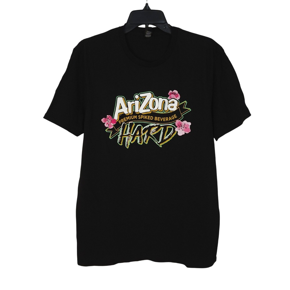 Arizona Hard Premium Spiked Beverage Black Graphic Promo T-Shirt Size Large
